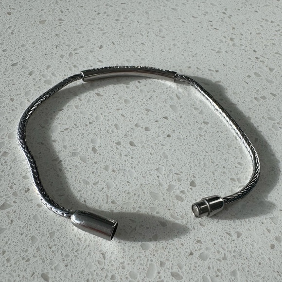 Fossil Thin Glitz Ombre Silver-Tone Bracelet - Picture 10 of 10